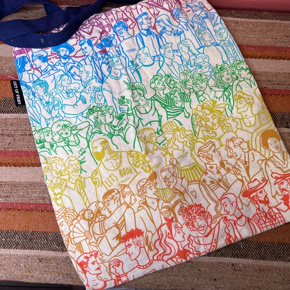 Out Of Print Rainbow Readers Canvas Tote Bag